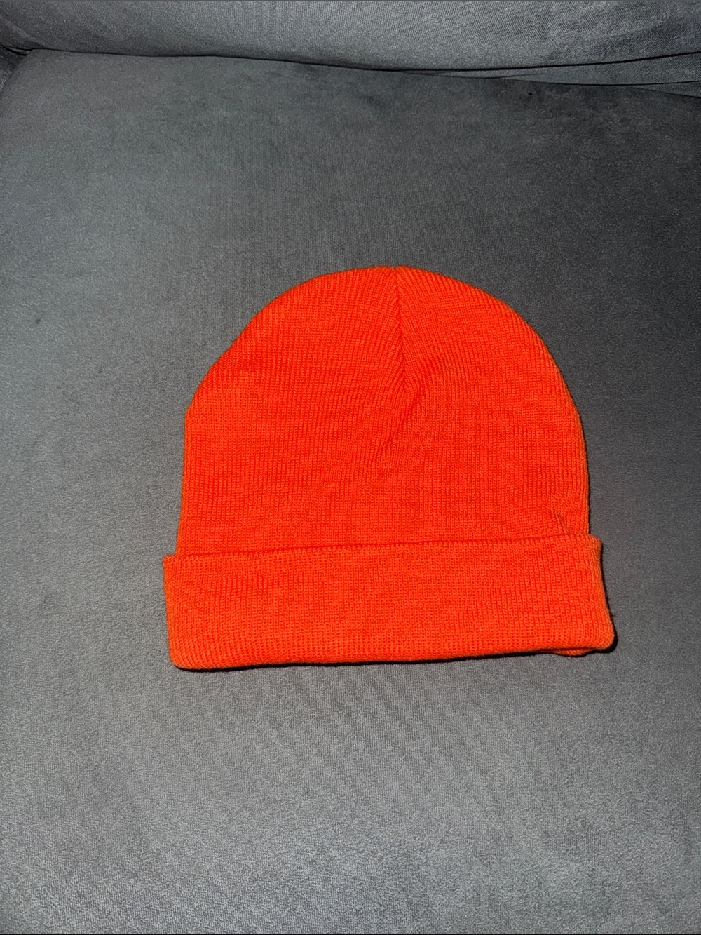 Divided Orange Knit Cuffed Beanie